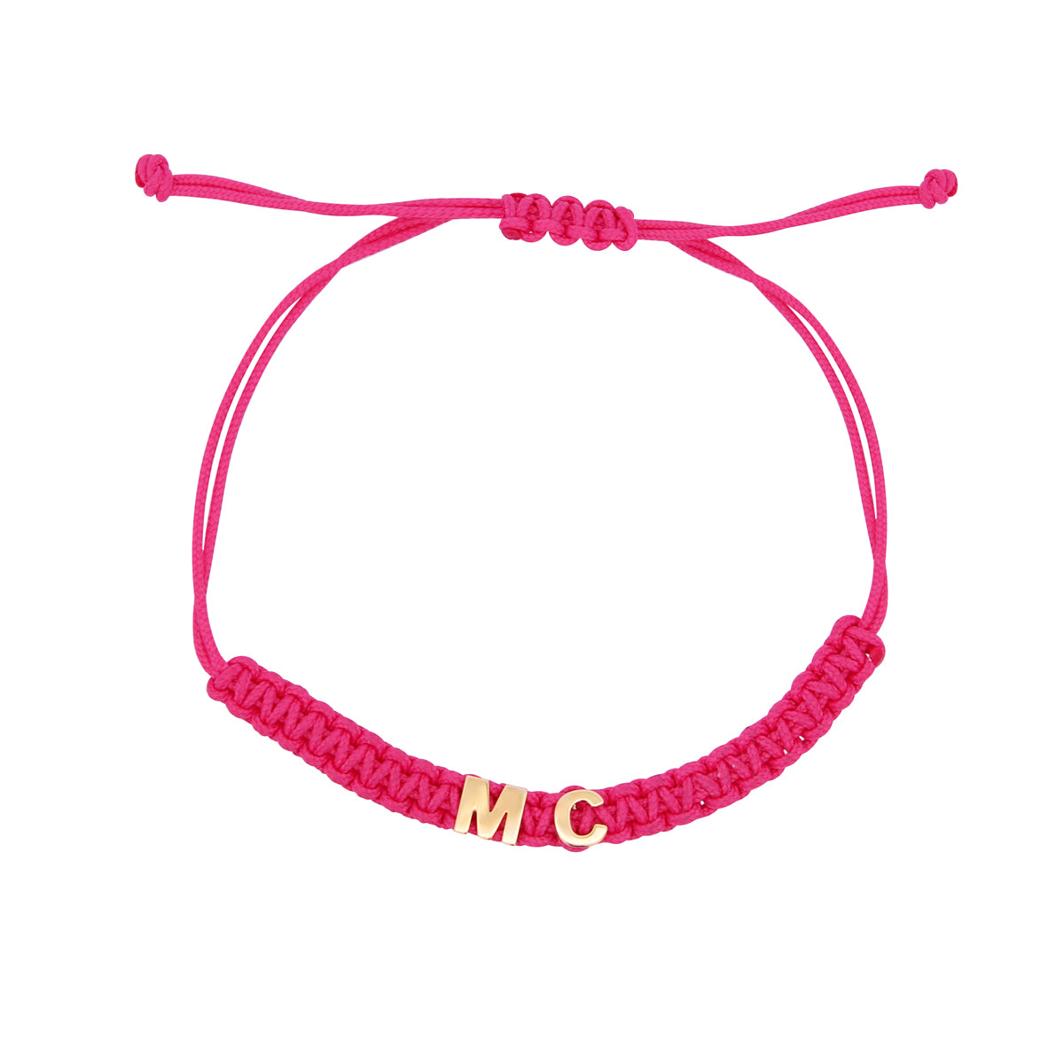 BRACCIALE TESSUTO ROSA PERSONALIZZABILE - ORO18KT