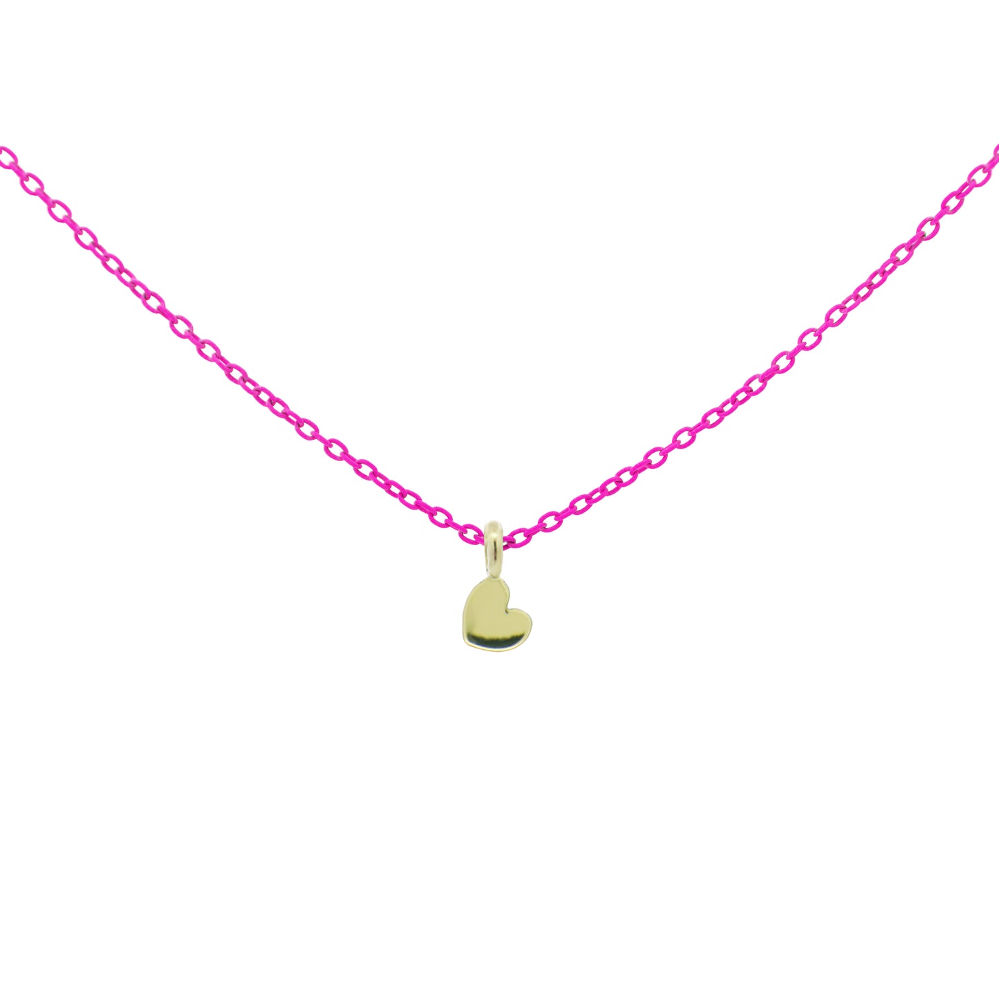 Girocollo cuore Fucsia fluo - ORO18KT