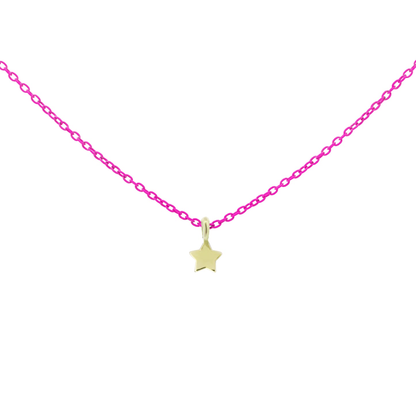 Girocollo stella Fucsia fluo - ORO18KT