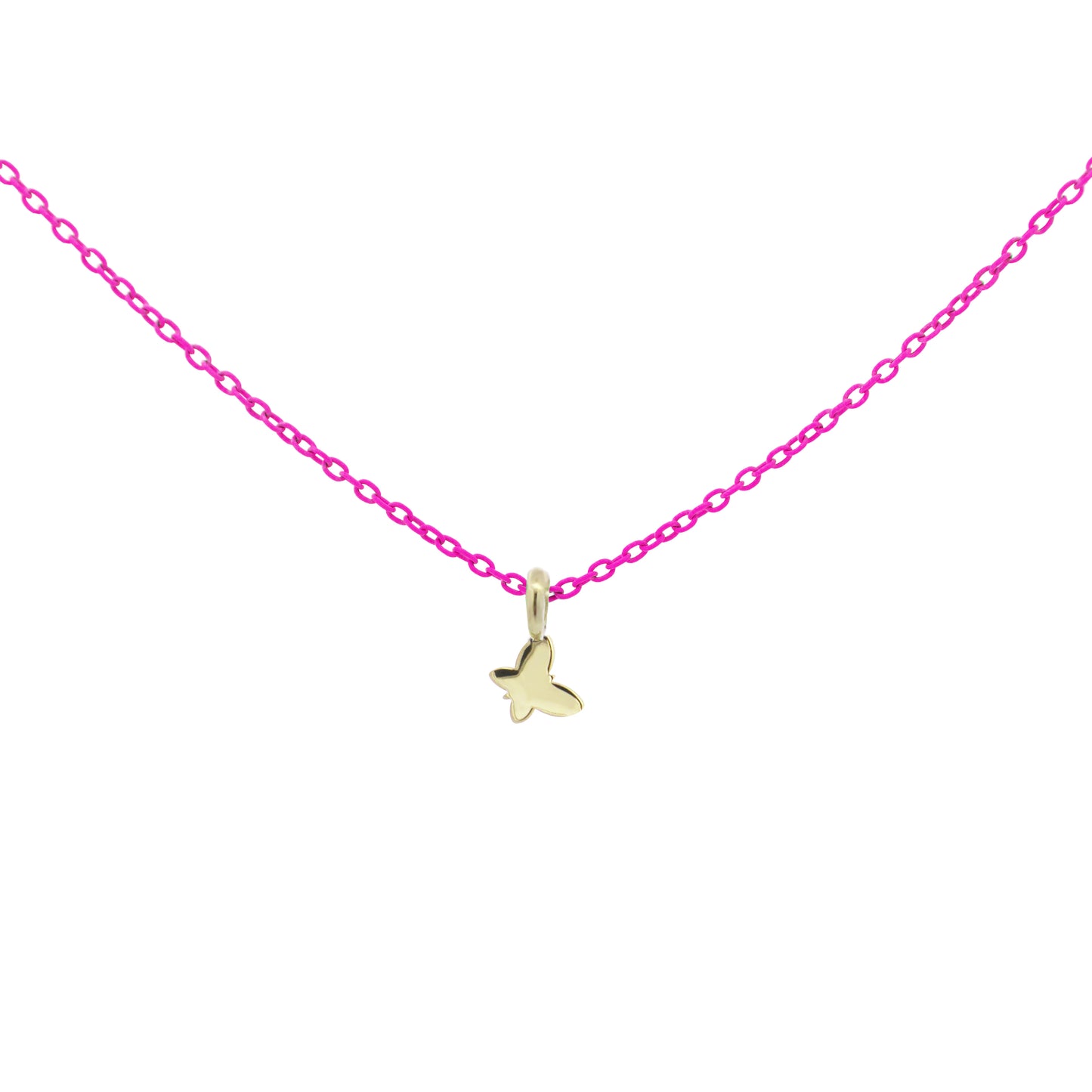 Girocollo farfalla Fucsia fluo - ORO18KT