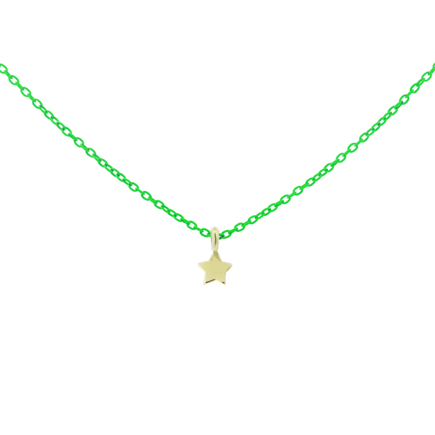 Girocollo stella Verde fluo - ORO18KT