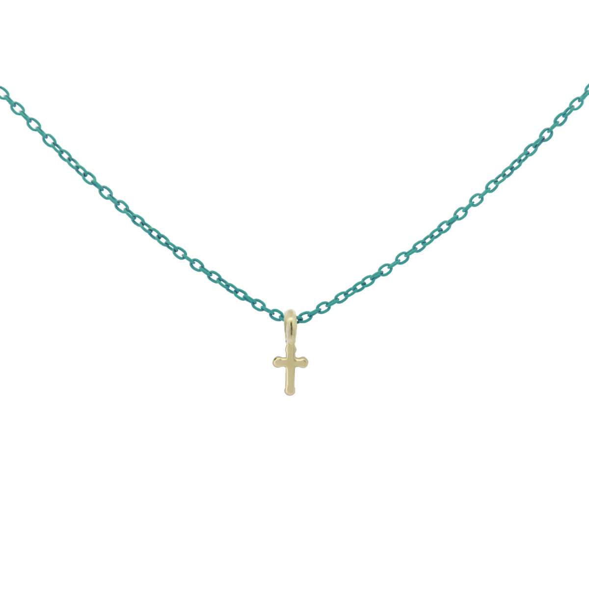 Girocollo croce catena con vernice - ORO 18KT