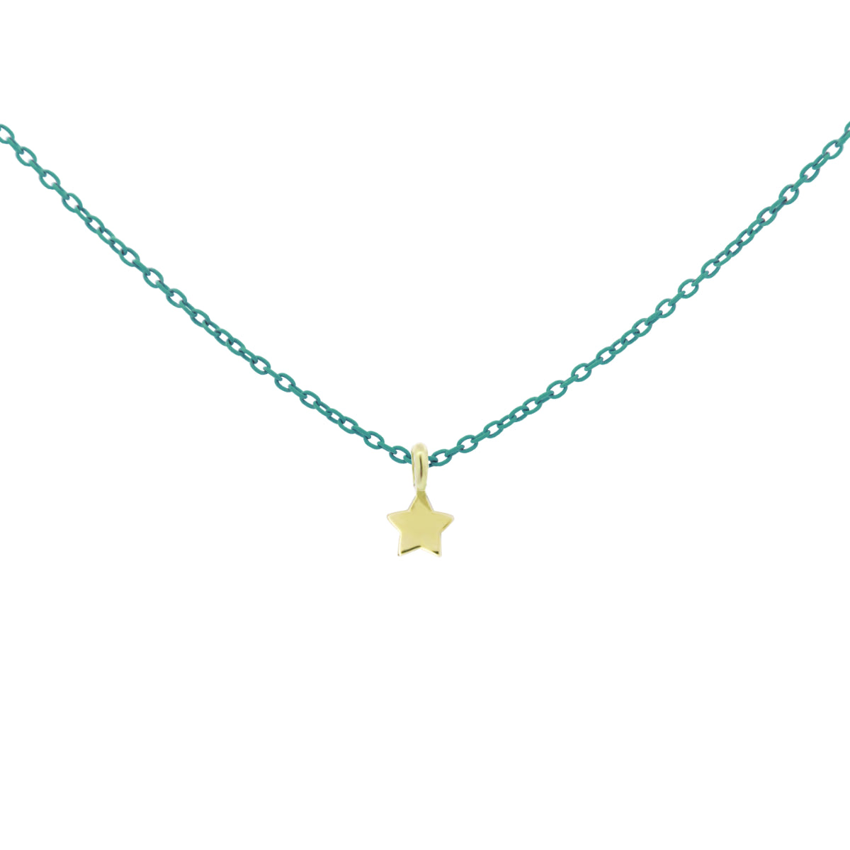 Girocollo stella catena con vernice - ORO 18KT