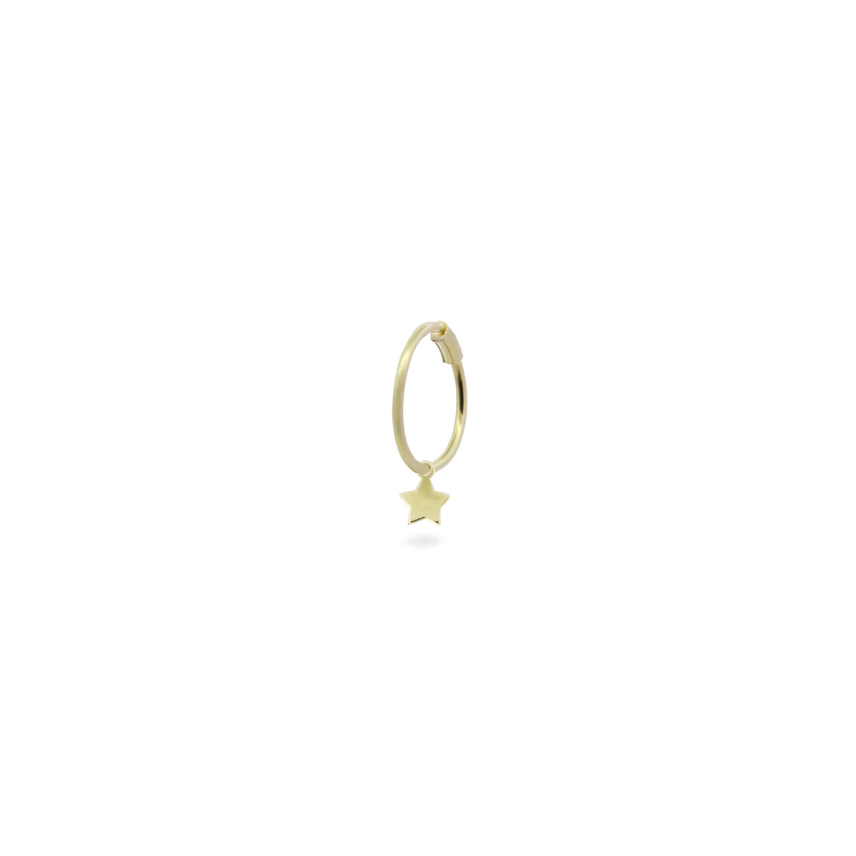 Mono-orecchino cerchio mini hoop stella - ORO18KT