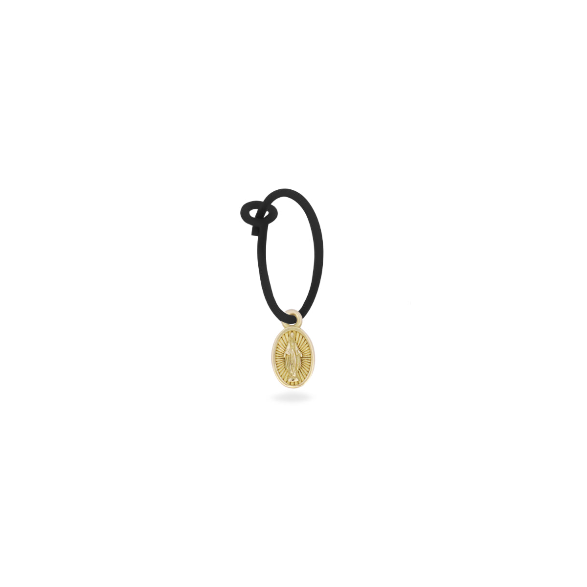 Mono-orecchino Madonnina Hoop Vernice - ORO18KT