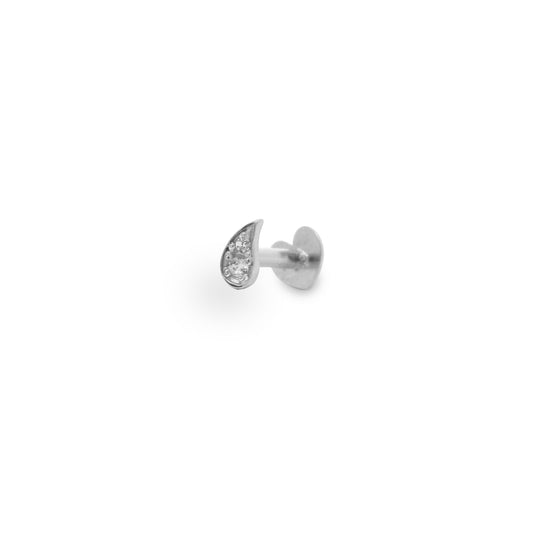 Piercing Helix Goccia bianco e Diamanti Lab Grown - ORO18KT