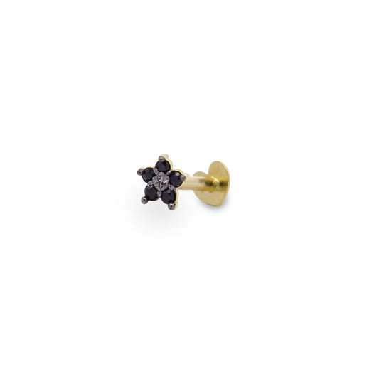 Piercing Helix Fiore diamanti black - ORO18KT