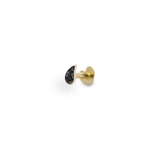 Piercing Helix Goccia diamanti black - ORO18KT