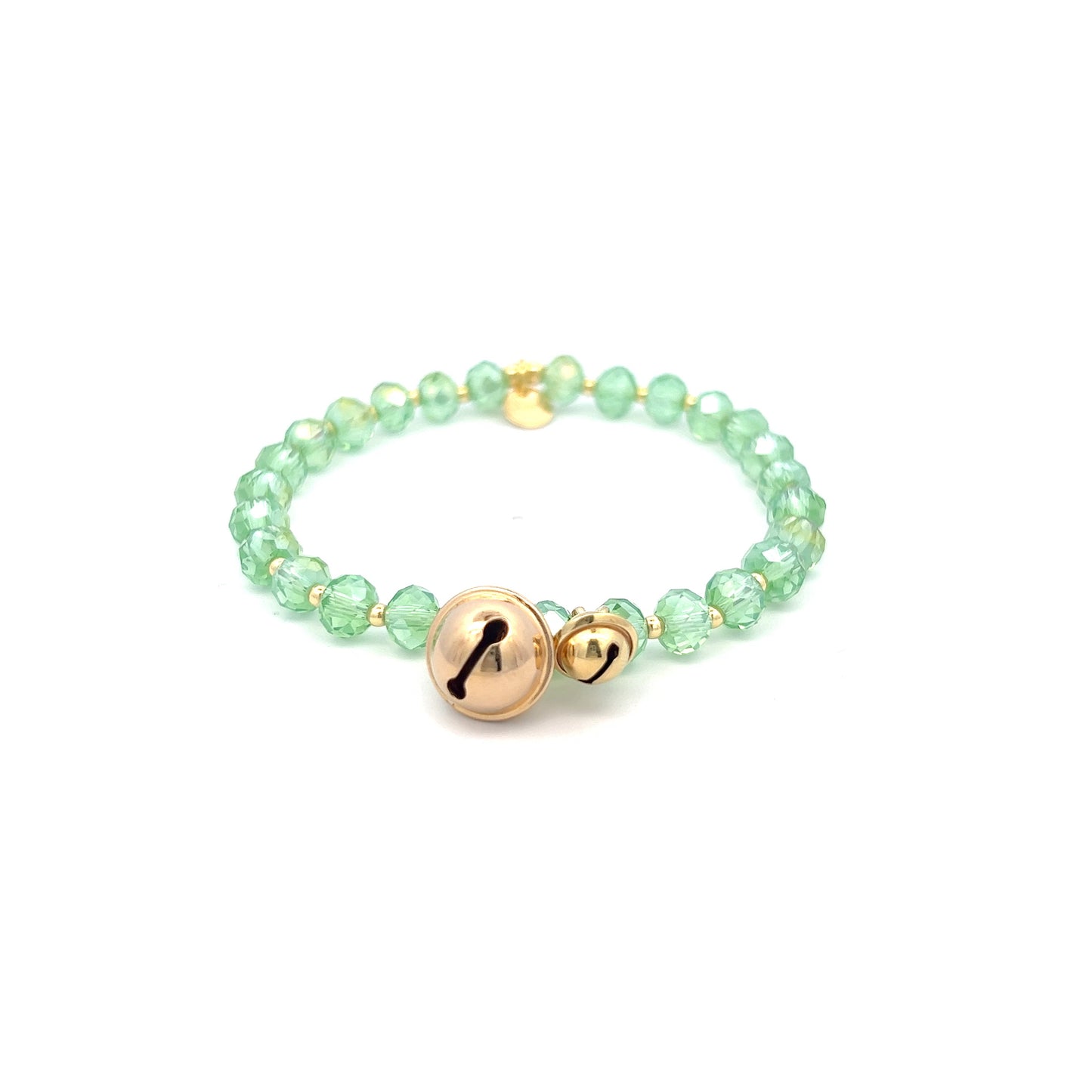 Bracciale elastico campanelli verde - Crystal Rainbow