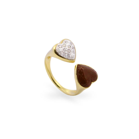 Anello double cuore choco - BON BON