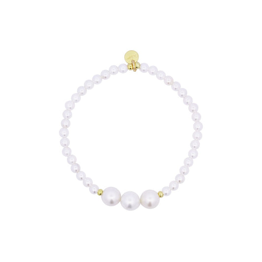 Bracciale elastico tre perle - WHITESIDE