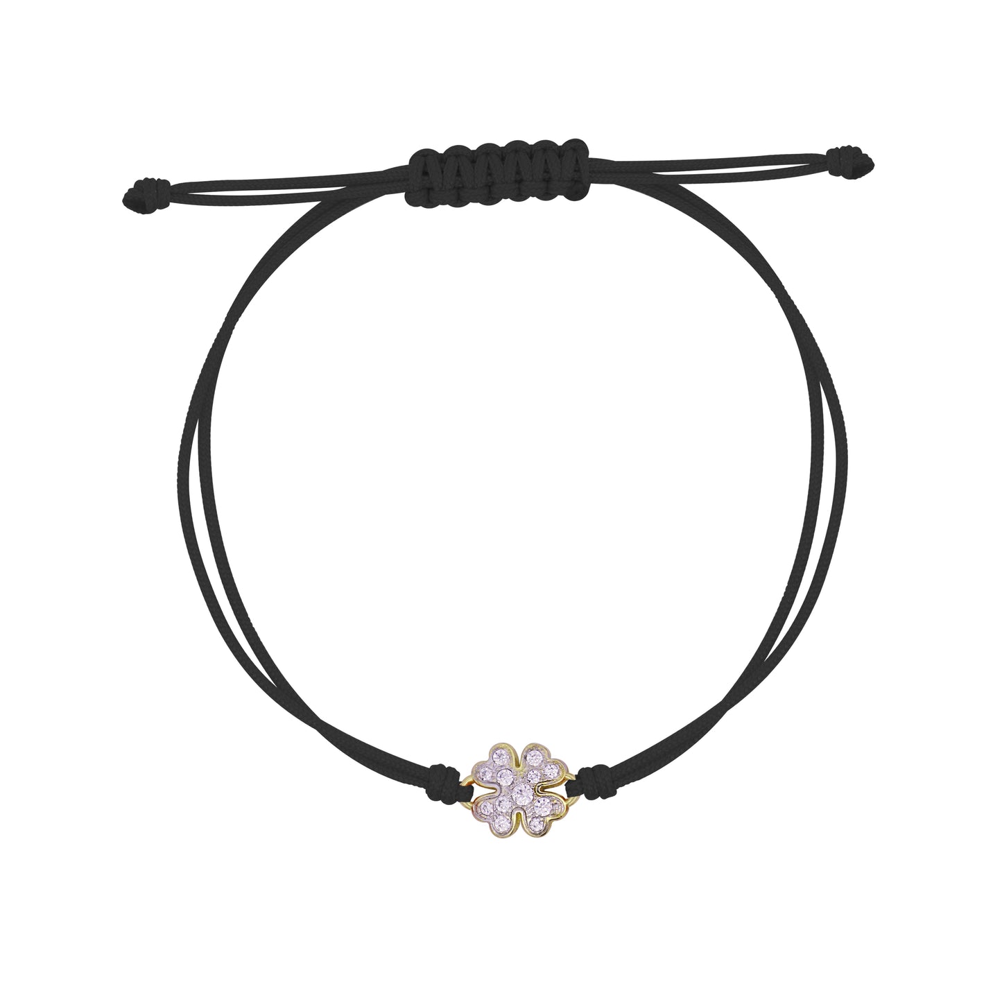 Bracciale tessuto quadrifoglio small pavè - STARDUST TEN