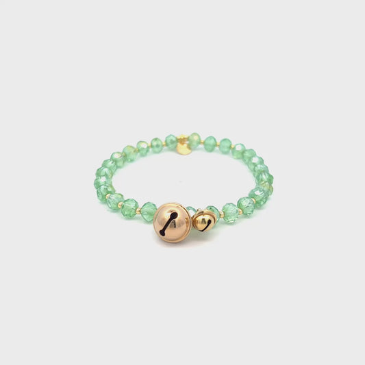 Bracciale elastico campanelli verde - Crystal Rainbow