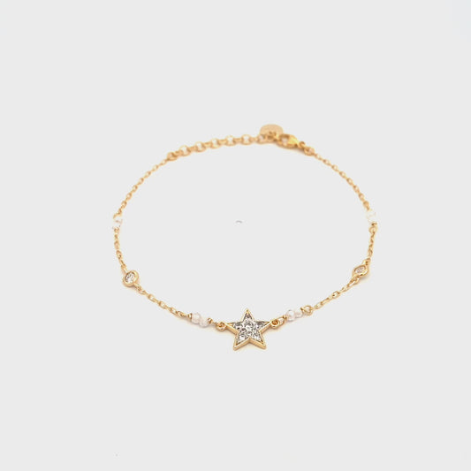 Bracciale catena castoni stella small pavè - STARDUST TEN