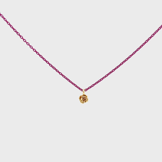 Girocollo rosa catena con vernice - ORO 18KT