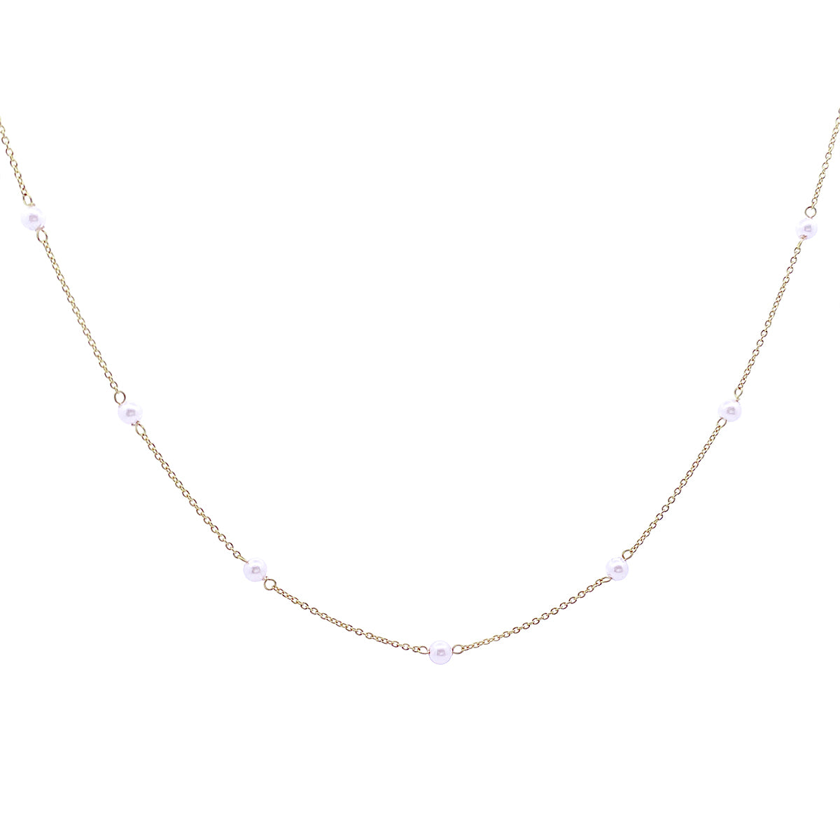 Girocollo con mini perle - ORO18KT