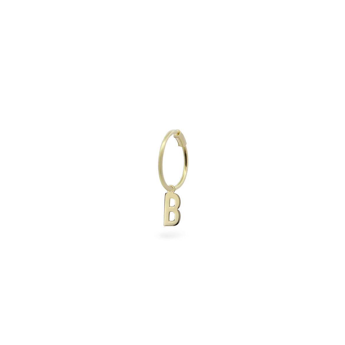 Mono-orecchino cerchio mini hoop lettera - ORO18KT