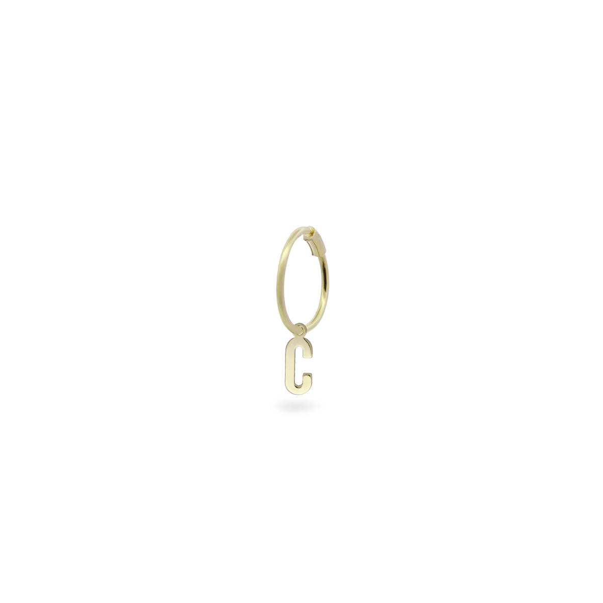 Mono-orecchino cerchio mini hoop lettera - ORO18KT