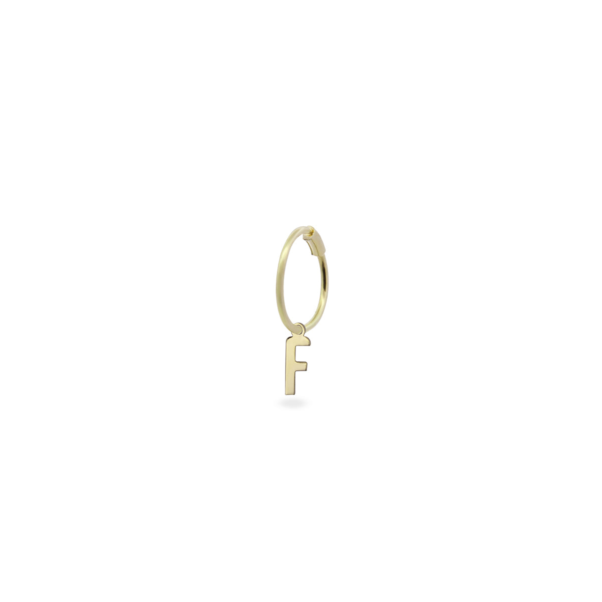 Mono-orecchino cerchio mini hoop lettera - ORO18KT