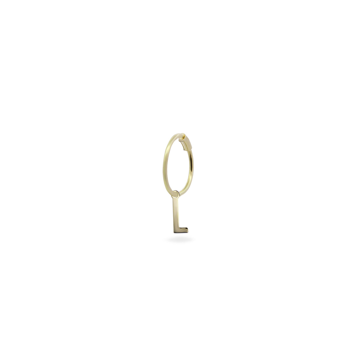 Mono-orecchino cerchio mini hoop lettera - ORO18KT