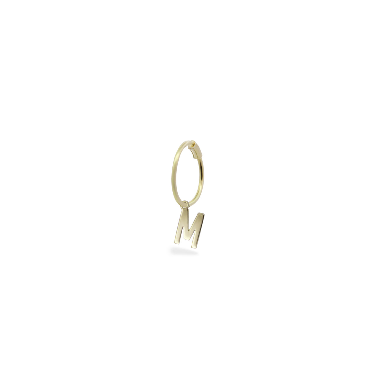 Mono-orecchino cerchio mini hoop lettera - ORO18KT