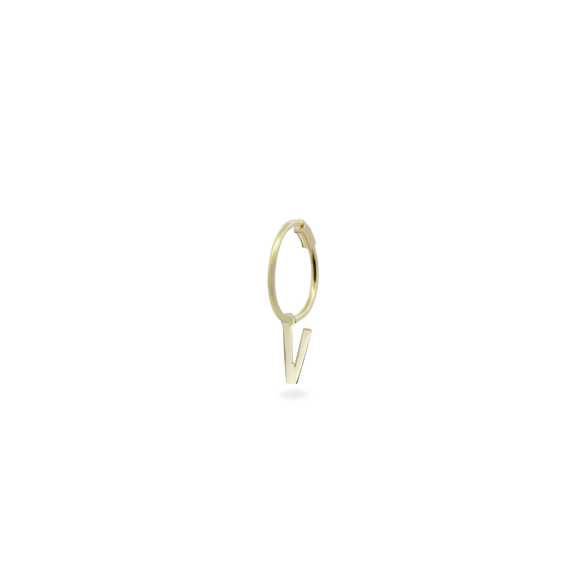 Mono-orecchino cerchio mini hoop lettera - ORO18KT