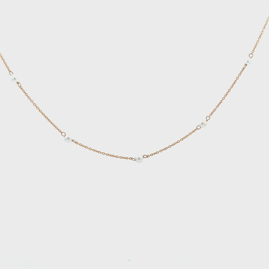 Girocollo con mini perle - ORO18KT